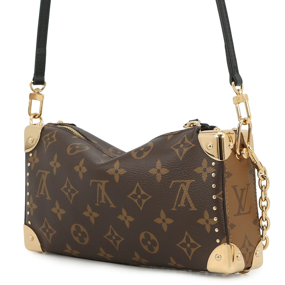 Louis Vuitton Monogram Trunk Handbag Slim Black Bag Reverse Black